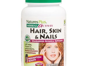Natures Plus Herbal Actives Hair, Skin & Nails Συμπλήρωμα Διατροφής Φυτικών Εκχυλισμάτων & Βιταμινών Πλούσιο σε Αντιοξειδωτικά για την Καλή Υγεία των Μαλλιών, Δέρματος & Νυχιών 60tabs