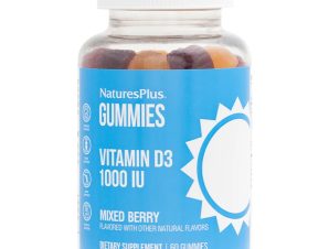 Natures Plus Gummies Vitamin D3 1000iu Mixed Berry Συμπλήρωμα Διατροφής με Βιταμίνη D3 για Ενίσχυση της Οστικής Πυκνότητας & του Ανοσοποιητικού Συστήματος με Γεύση Βατόμουρο 60 Softgels