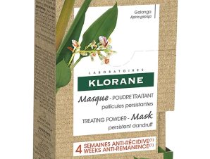 Klorane Galanga Treating Powder Hair Mask Θεραπευτική Μάσκα Μαλλιών σε Μορφή Πούδρας Κατά Της Επίμονης Πιτυρίδας 8 Sachets x 3g