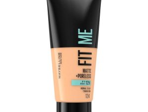 Maybelline Fit Me Matte + Poreless Foundation Makeup που Ταυτίζεται Τέλεια με την Επιδερμίδα 30ml- 124 Soft Sand