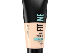 Maybelline Fit Me Matte + Poreless Foundation Makeup που Ταυτίζεται Τέλεια με την Επιδερμίδα 30ml – 101 True Ivory