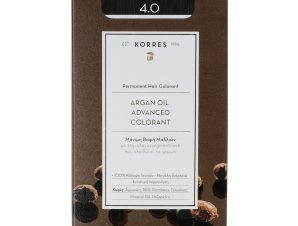 Korres Argan Oil Βαφή Μαλλιών Χωρίς Αμμωνία με Τεχνολογία Pigment-Lock που Κλειδώνει το Χρώμα 1 Τεμάχιο – 4.0 Καστανό Φυσικό