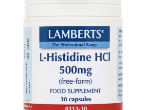 Lamberts L-Histidine HCI Συμπλήρωμα Διατροφής με Ιστιδίνη Ελεύθερης Μορφής για τη Φυσιολογική Λειτουργία του Νευρικού Συστήματος 500mg, 30caps