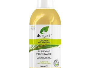 Dr Organic Tea Tree Mouthwash Στοματικό Διάλυμα με Βιολογικό Τεϊόδεντρο για τα Ερεθισμένα Ούλα & Πρόληψη της Τερηδόνας 500ml
