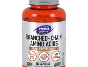 Now Foods Branched Chain Amino Acids Συμπλήρωμα Διατροφής Πεπτιδικής Μορφής Αμινοξέα, Ενίσχυση Μυϊκής Αποκατάστασης 120veg.caps