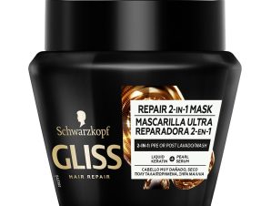 Schwarzkopf Gliss Ultimate Repair Mask Μάσκα Εμπλουτισμένη με 3x Περισσότερη Κερατίνη για Πολύ Ταλαιπωρημένα Μαλλιά 300ml