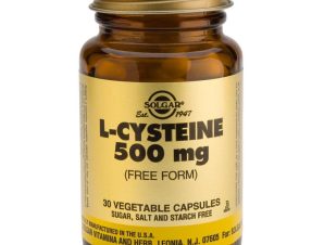 Solgar L-Cysteine 500mg Συμπλήρωμα Διατροφής που Συμβάλλει στην Παραγωγή Κερατίνης απο τον Οργανισμό 30veg.caps